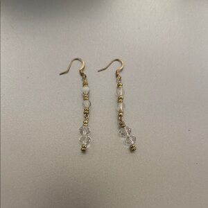 Elegant Gold and White Spiral Earrings